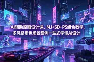 （18731期）AI辅助原画设计课，MJ+SD+PS组合教学，多风格角色场景案例一站式学懂AI设计